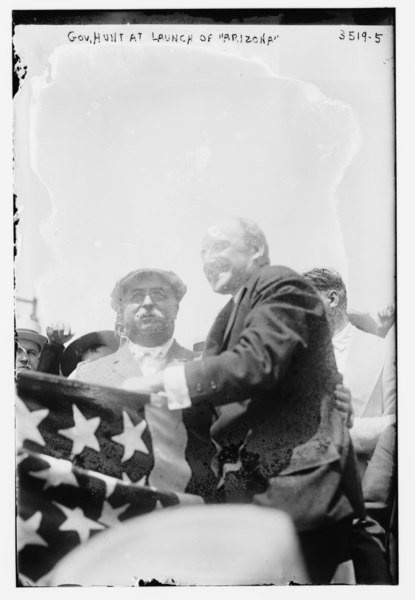 George W.P. Hunt at launch of USS Arizona